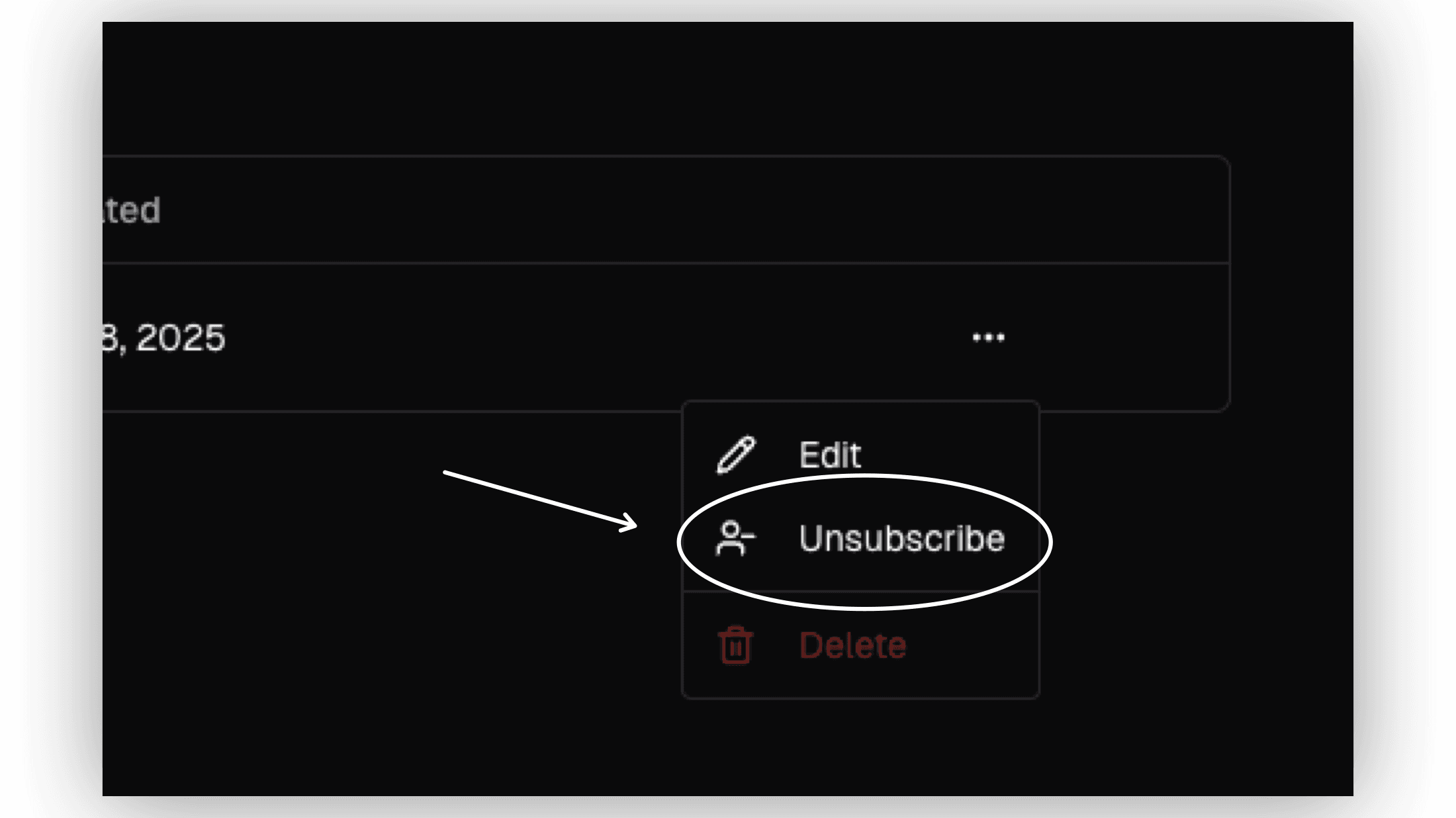Unsubscribe from list